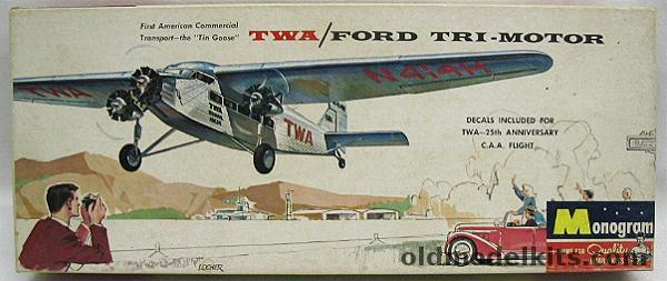 Monogram 1/77 TWA Ford Tri-Motor Four Star, PA122-100 plastic model kit